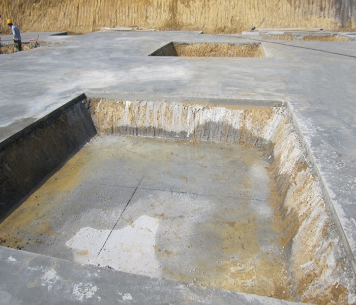 南昌市建筑設計研究院總部辦公大樓工程筏板基礎下柱墩找平、彈線(xiàn)